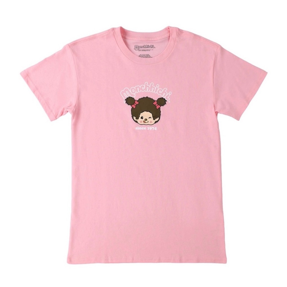 Monchhichi Pink Short Sleeve Tee Shirt Cute Retro Design Size Medium NWT